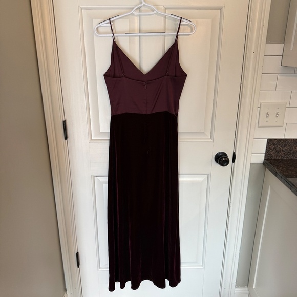 G. Label by Goop Chelsea Satin Velvet Midi Dress in Dark Oxblood 45269 - Picture 7 of 12